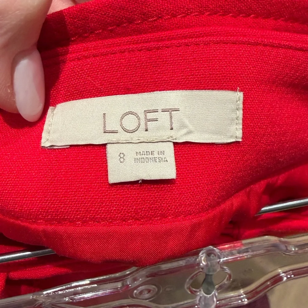 Ann Taylor Loft Tie Waist Pocket Skirt - size 8 - red - FLATTERING!!! - Picture 5 of 6
